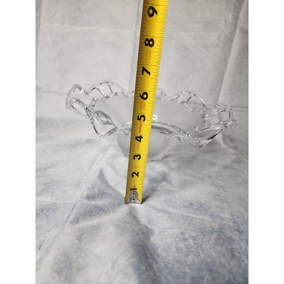 Beautiful Vintage Duncan Miller Frosted Glass Platter 14" & Bowl 11" Round - Picture 11 of 12